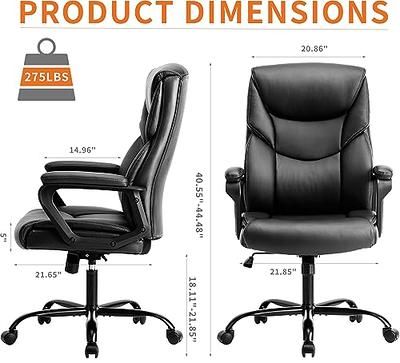 NEO CHAIR Ergonomic Office Chair Desk Chair Mid Back Executive PU Leather  Adjustable Computer Desk Gaming Chair Comfortable Padded Arm Lumbar Support  Rolling Swivel with Wheels (Jet Black) - Yahoo Shopping