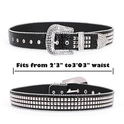 DBFBDTU Western Rhinestones Belts Punk Cowboy Crystal Studded Belt Cowgirl  For Jeans Bling Bling at  Women’s Clothing store