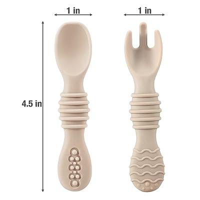 PandaEar Silicone Baby Spoon and Fork Set, 6 Pack First Stage Baby Self  Feeding Spoons 6+ Months, Toddler Baby Utensils 6-12 Months