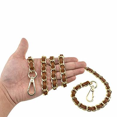 HAHIYO Mini Pochette Purse Chain Strap Slim Wide 7mm for LV Length 47.2  Inches Extra Thick 2.6mm Shiny Gold for Handbag Wallet Clutch Comfortable  Flat Metal Strap 1 Pack 