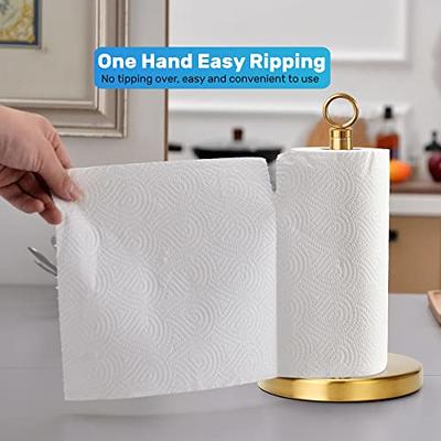 One Handed Tear Wall Mounted & Under Counter Paper Towel Holder Dispenser (White)