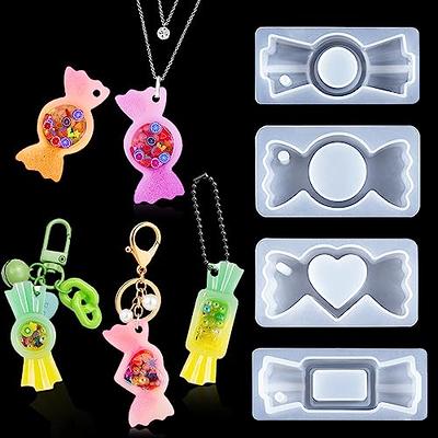 Jewelry Making Molds Resin Casting Set Charms and Pendants, Chess 3 Eyed Kitty Hair Pin Silicone Mold, with Key Ring, Chain Extension, Screw Eye, Jump
