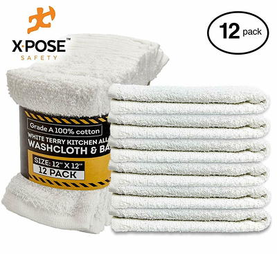 Cotton Terry Towels Cleaning Cloths, 100% Cotton Terry Cloth Bar Rags White  Bar Towels, Multipurpose High Absorbent Terry Towels for Cleaning Auto