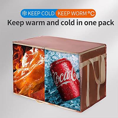 FORCOOK Hot Boxes for Catering Insulated Food Pan Carrier Food Warmer Box  Keep Food Hot Or Cold with Two Second-Size 18/8 Stainless Steel Leak-Proof