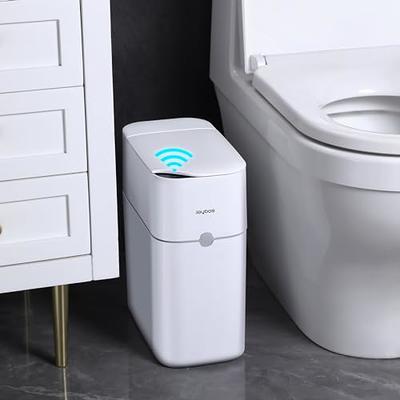 JHZWD Touchless Trash Can 2.8 Gallon, Small Automatic Garbage Can with Lid,  Waterproof Narrow Trash Bin for Bathroom Office Bedroom Living Room - White  - Yahoo Shopping