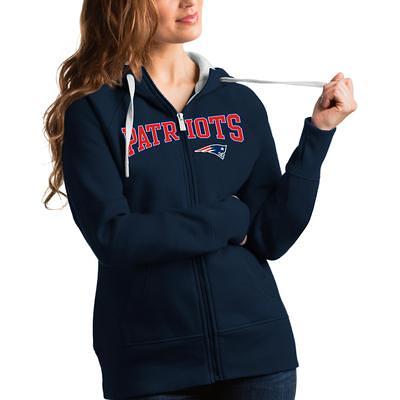 Women's Antigua Red Boston Sox Team Logo Victory Full-Zip Hoodie