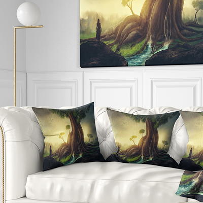 Designart 'Lonely Tree Holding the Moon' Landscape Printed Throw