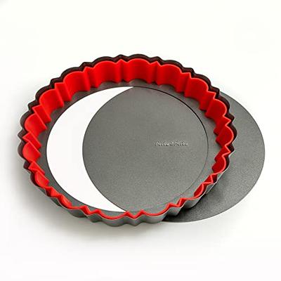 9-Inch Tart Pan Perforated Nonstick with Removable Bottom