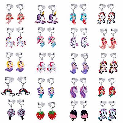 HaiMay 20 Pairs Girl Clip on Earrings for Kids Clips Earrings Princess Toy  Earring Play Earrings Little Girl Jewelry for Party Favor, All Packed in