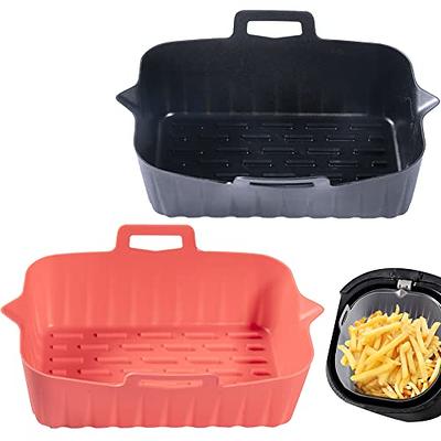 8.5Inch Silicone Air Fryer Liners Reusable with Handle- 2PC Food