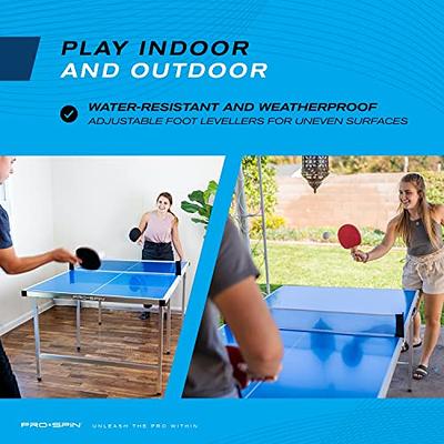 Anywhere Sports - Portable Trampoline Ping Pong Table Tennis Game for  Indoor or Outdoor Use, Includes Two Paddles, Six Balls, Storage Bag, and