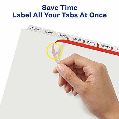 Avery Big Tab Printable Large White Label Dividers with Easy Peel