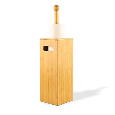 Bamboo Vertical Double Toilet Paper Holder