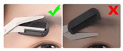 2pcs Foldable Eyebrow Razor With Safety Cover And Comb, Grooming