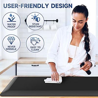 DEXI Kitchen Rug Cushioned Anti Fatigue Kitchen Mats, 2/5Inch Waterproof  Non Skid Memory Foam Standing Mat