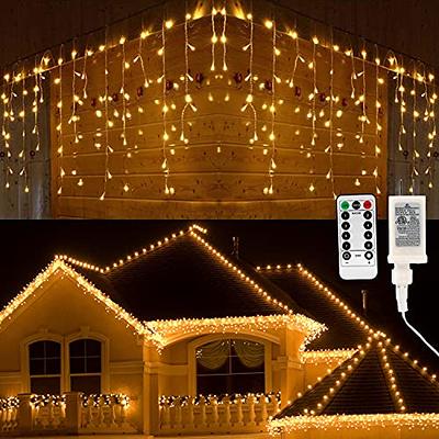 JMEXSUSS 33ft 100 LED White Christmas Lights, 8 Modes Clear Wire Twinkle  Fairy String Lights Indoor, Plug-in Christmas String Lights Outdoor