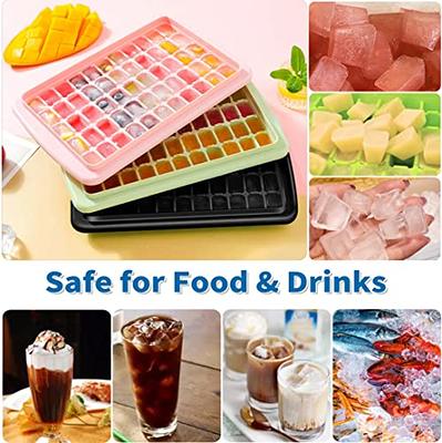 Ice Cube Tray with Lid and Ice Bin with Lid for Freezer, Easy Release 55  Small Nugget Ice Tray Ice Maker Mold, Stackable Big Storage Container,  Scoop. Flexable Durable Plastic, BPA Free