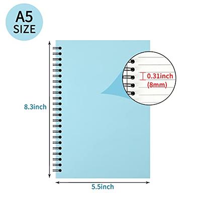 OMEYA 4 Pack Spiral Notebook College Rule, A5 Lined Journal For