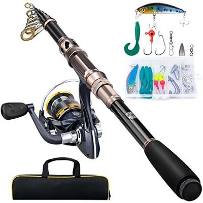  Sougayilang Fishing Rod and Reel Combos Carbon Fiber  Telescopic Fishing Pole - Spinning Reel 11 +1 BB for Saltwater  Freshwater(5'9''-SL2000B) : Sports & Outdoors