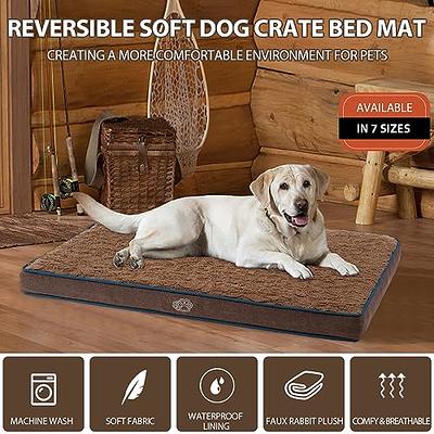 Washable Dog Bed Mat Reversible Dog Crate Pad Soft Fluffy Pet