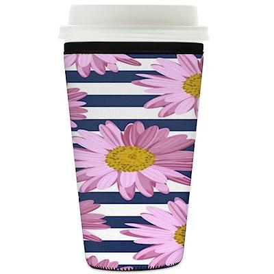 Iced Coffee Sleeves Cozy Tumbler Neoprene Cup Sleeve for Cold Drinks  Reusable 32oz Daisies Stripes Art - Yahoo Shopping