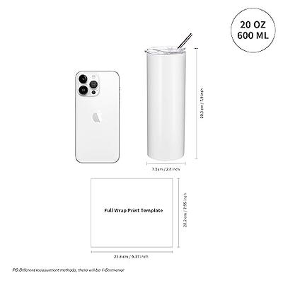 PYD Life 12 Pack Sublimation Tumbler Blanks Skinny White 20 OZ Straight  Bulk Stainless Steel Tumbler with Metal Straw and Lid for Tumbler Heat Press  Machine Sublimation Print