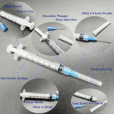 BSTEAN 25 Pack 1ml Disposable Syringe with 27Ga 1/2 Inch Needle, Individual  Package