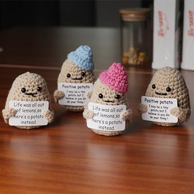 Funny Positive Potato, 3 Inch Cute Crochet Positive Potato Doll With  Positive Card, Soft Wool Knitting Emotional Support Positive Life Potato  Toy For
