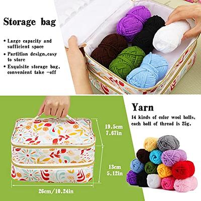 Crochet Kit With Hooks Yarn Balls Set Premium Bundle Includes 12 Colors  Crafts