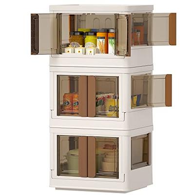 3Pcs Lidded Home Storage Bins with Lids for Cabinet 8.5Gal Stackable Closet  Organizer on Wheel for Clothes Organizing Containers with