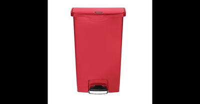 Rubbermaid Slim Jim Resin Step-On Container Front Step Style 13 Gal Red