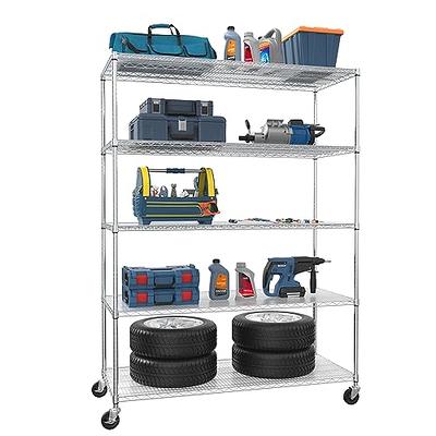 VEVOR Storage Shelf, 5-Tier Storage Shelving Unit, Stainless Steel Garage  Shelf, 47.2 x 17.7 x 70.9 inch Heavy Duty Storage Shelving, 661 Lbs Total