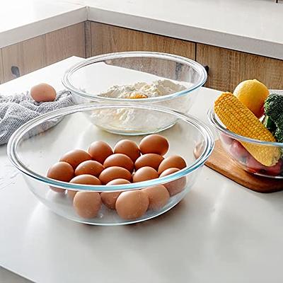 Glass Mixing Bowl Set with Airtight Lids for Kitchen Baking Prepping,  Serving, Cooking 0.6QT, 1.1QT, 2.2QT, 4QT Salad Bowl Set with Lids,  Dishwasher and Microwavable Safe - Yahoo Shopping