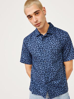 Free Assembly Men's Short Sleeve Camp Shirt 