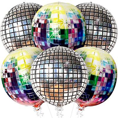 4Pcs/set Disco Ball Balloons 22 Inch 4D Ballon 80s Disco Dance Party Decor  90s Birthday