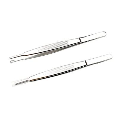2 Piece 10 Tweezers Long Nose Straight and Curved in Pouch, TWEZ