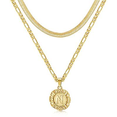 Foxgirl Gold Initial Necklaces for Women Girls, Dainty Gold Letter