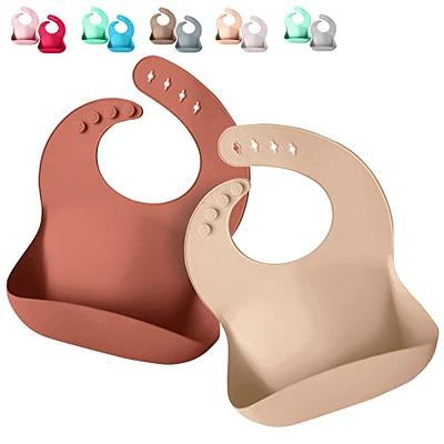  PandaEar Silicone Baby Bibs Set of 3 for Babies & Toddlers, BPA  Free Waterproof Adjustable Feeding Bib with Large Pocket Food Catcher : Baby