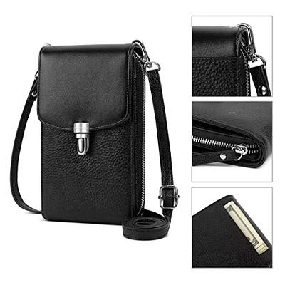 S-ZONE PU Leather RFID Blocking Cellphone Purse Crossbody Wallet Bag for Women