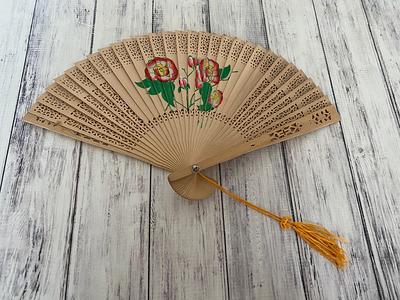 Prebafo Foldable Feather Fan Handheld Chinese Vintage Style Hand Held  Folding Fans for Party Wedding Dancing Decoration