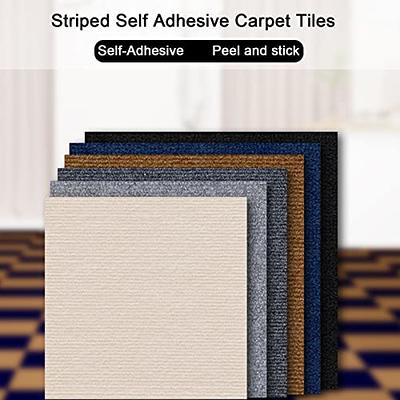 12x12 Inch Faux Carpet Tiles 6-Pack Self Adhesive Carpet Squares Floor Tile  Removable Peel and Stick Floor Tile Non-Slip Durable DIY Vinyl Flooring