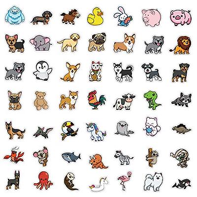 Cute Animal Stickers for Kids, Teens- 100PCS Premium Waterproof Vinyl Kawaii  Aesthetic Stickers for Water Bottles