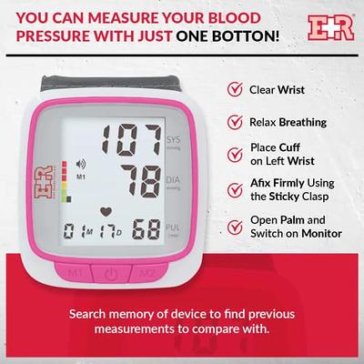 YBHOC Wrist Blood Pressure Monitor,Talking BP Machine Voice Broadcast,  Adjustable Wrist Cuff 5.3-8.5inch, 2 Users x 60 Memories for Home or