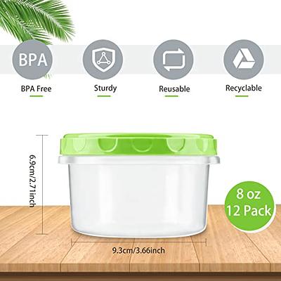 TUZAZO 8 oz Plastic Jars with Lids and Labels - Premium Refillable