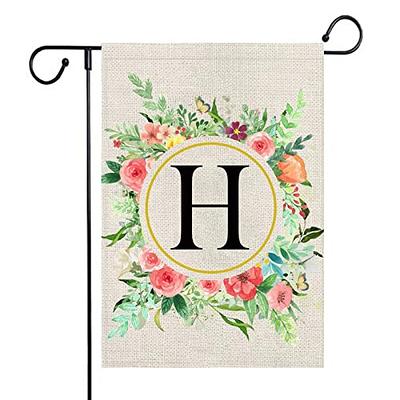  Faromily Personalized L Monogram Garden Flag Double