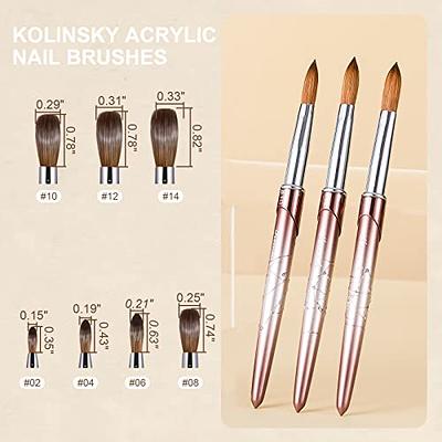 Acrylic Nail Brush Sets - Real Kolinsky Acrylic Brush & Double-Ended Nail  Clean Up Brush - Acrylic Nail Brushes for Acrylic Application - Suit for  Nail Art Designs Home DIY (#8, Gold) 