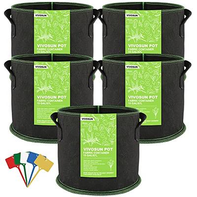 VIVOSUN 5-Pack 2 Gallon Grow Bags Heavy Duty Thickened Nonwoven Fabric Pots with Handles
