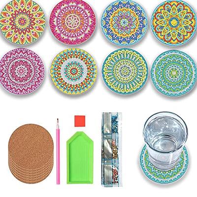 Diamond Painting Coasters Kit, 8 Pcs Mandala Diamond Painting Coasters with  Holder, DIY Diamond Art Coasters for Beginners, Kids 