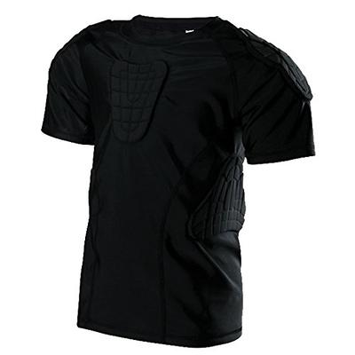 Padded Football Shirt, Rib Protectors Youth Compression Shirt with