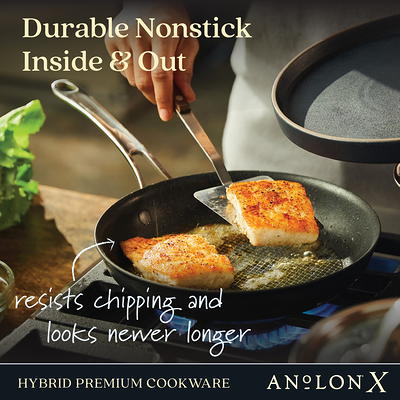 Anolon X Hybrid 12 Nonstick Induction Frying Pan with Helper Handle Super  Dark Gray